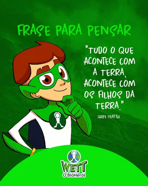 Arte do Wett com frase ambiental